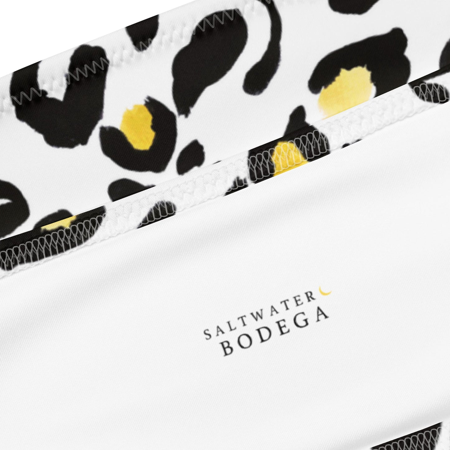 Eco - Lux Bandeau Bikini in Black/Yellow Print - Saltwater Bodega