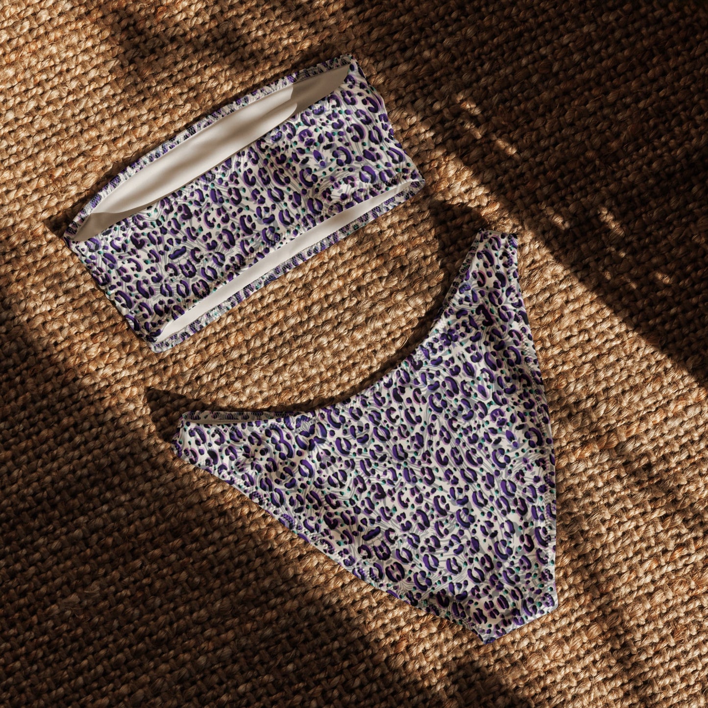 Eco - Lux Bandeau Bikini in Leopard Print - Saltwater Bodega