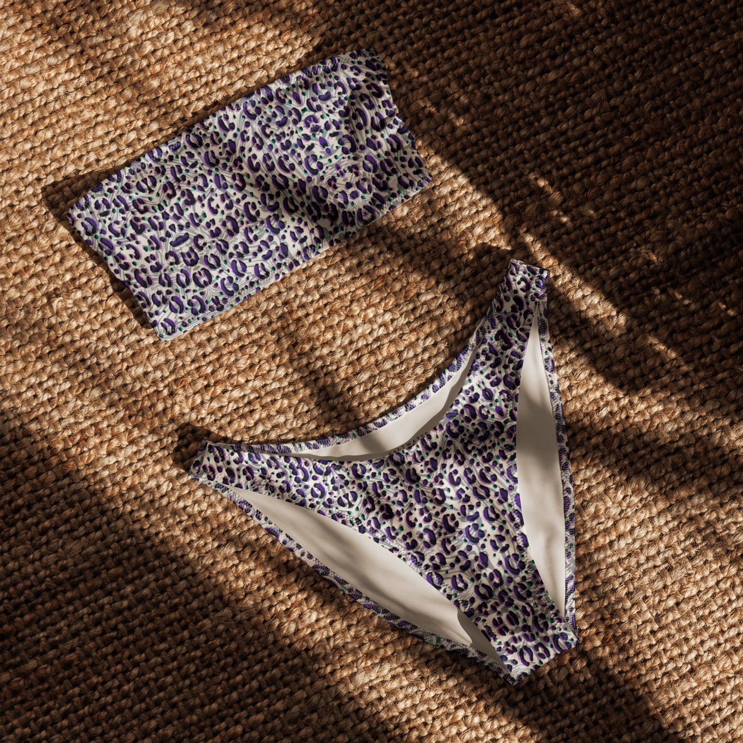 Eco - Lux Bandeau Bikini in Leopard Print - Saltwater Bodega