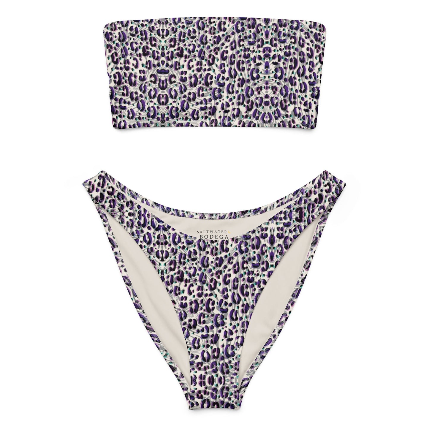 Eco - Lux Bandeau Bikini in Leopard Print - Saltwater Bodega