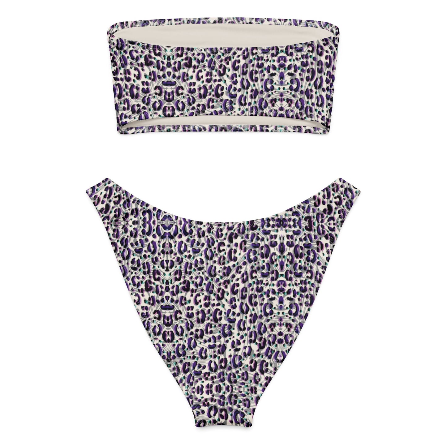 Eco - Lux Bandeau Bikini in Leopard Print - Saltwater Bodega