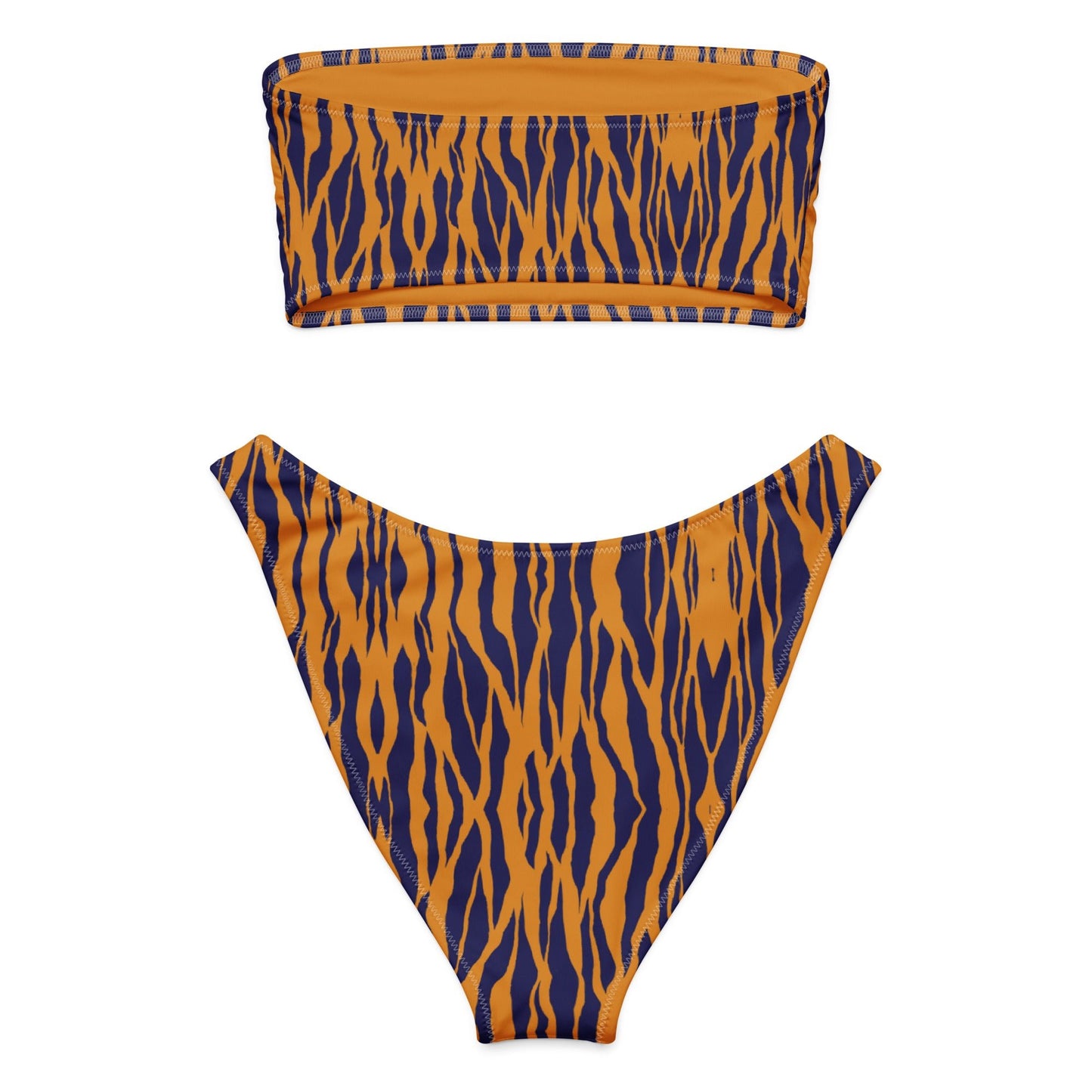 Eco - Lux Bandeau Bikini in Tiger Print - Saltwater Bodega