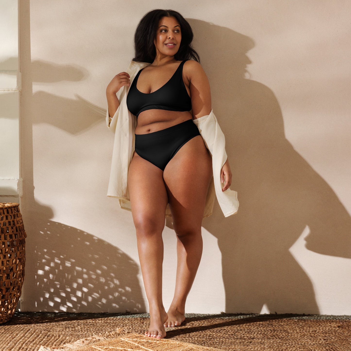 Eco - Lux High Waisted Bikini in Black - Saltwater Bodega