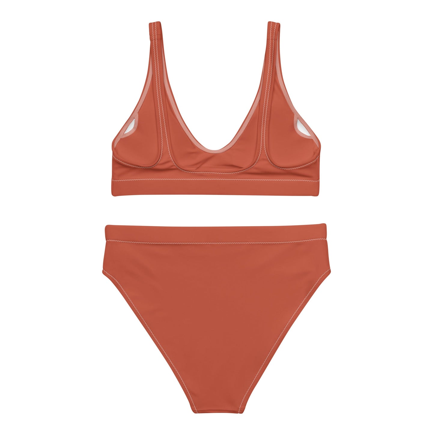 Eco - Lux High Waisted Bikini in Brick Red - Saltwater Bodega