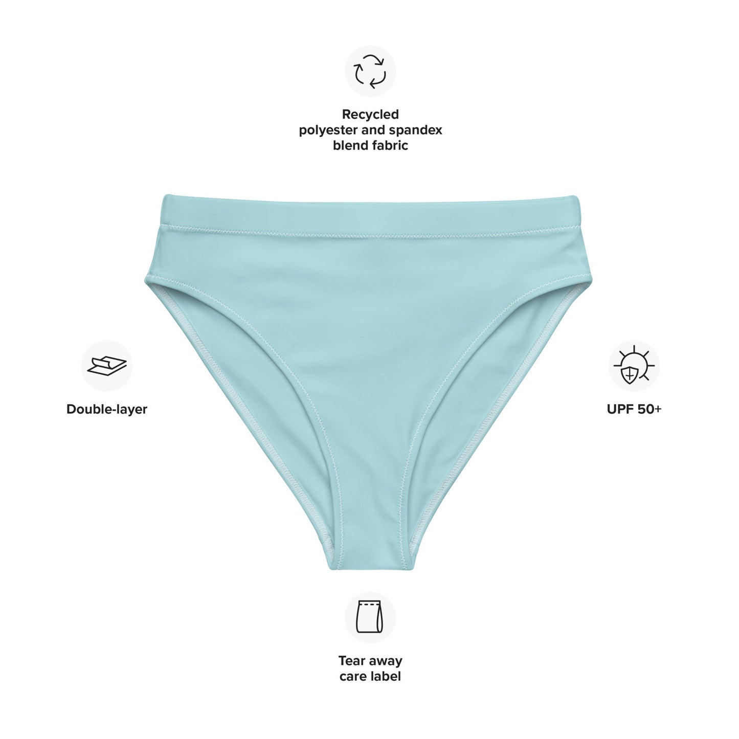 Eco - Lux High Waisted Bikini Top in Powder Blue - Saltwater Bodega