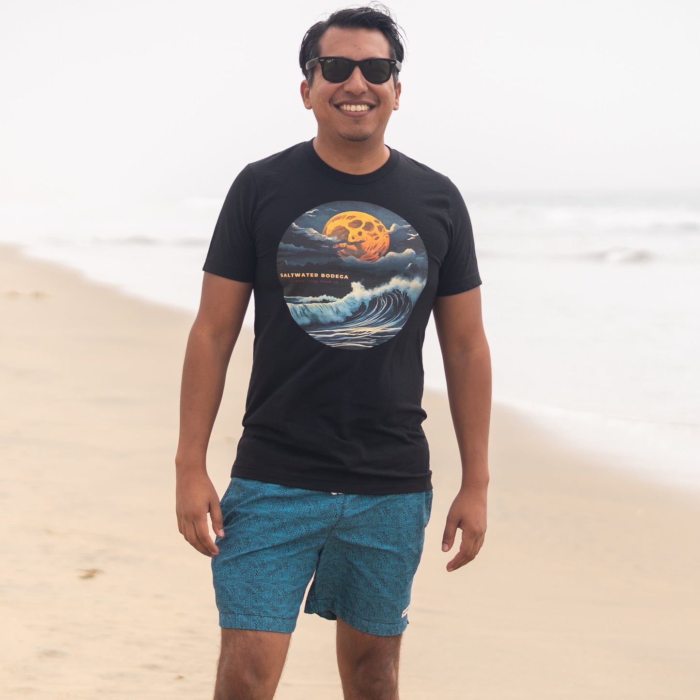 Full Moon Waves Tee - Saltwater Bodega