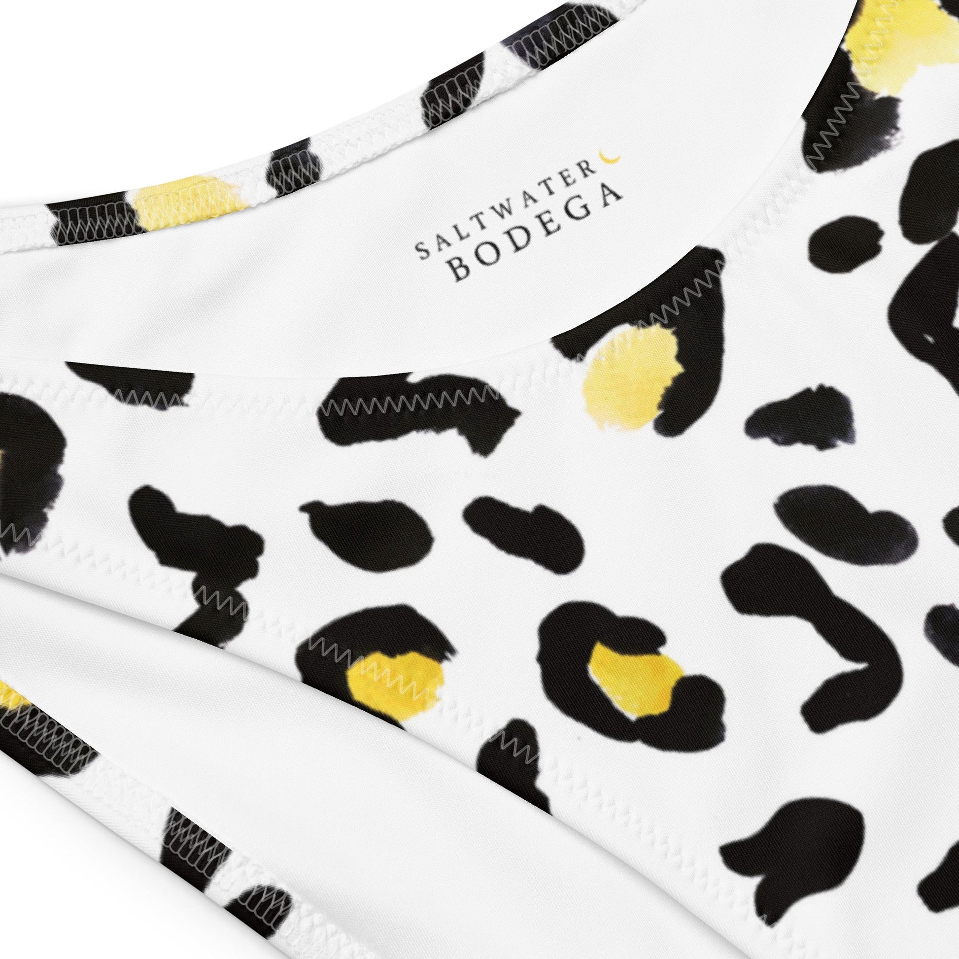 Eco - Lux Bandeau Bikini in Black/Yellow Print - Saltwater Bodega