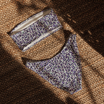 Eco - Lux Bandeau Bikini in Leopard Print - Saltwater Bodega