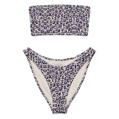 Eco - Lux Bandeau Bikini in Leopard Print - Saltwater Bodega
