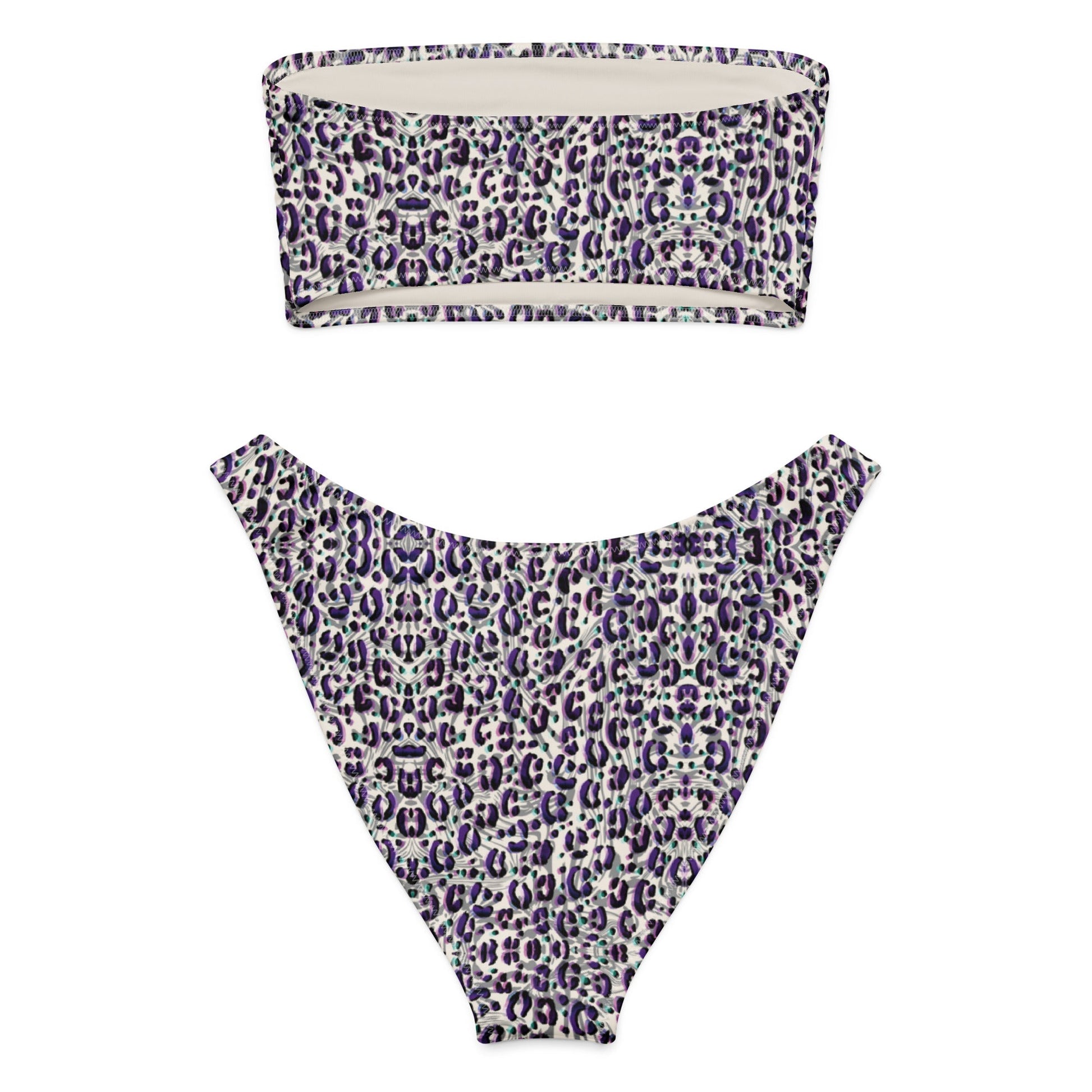 Eco - Lux Bandeau Bikini in Leopard Print - Saltwater Bodega