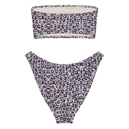 Eco - Lux Bandeau Bikini in Leopard Print - Saltwater Bodega