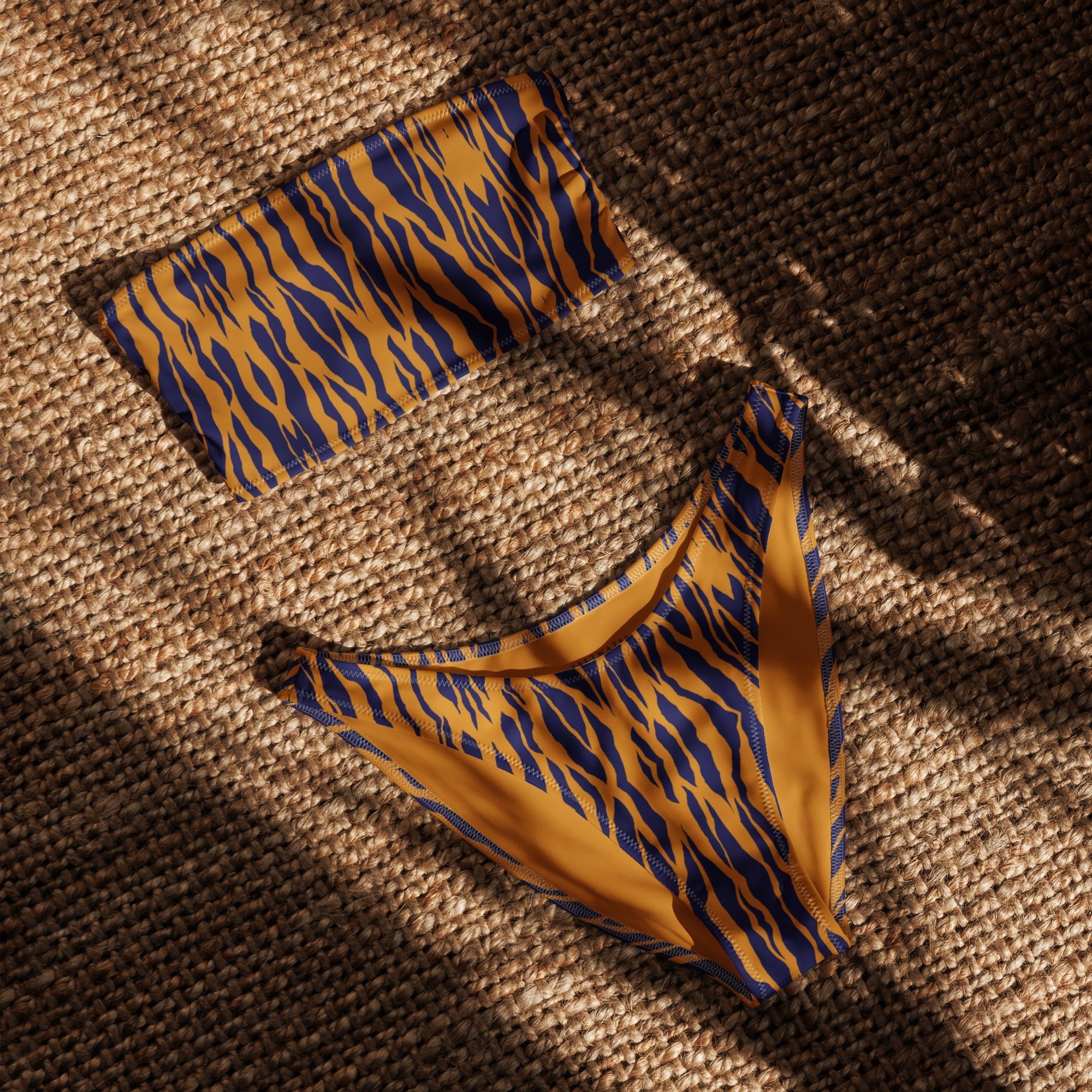 Eco - Lux Bandeau Bikini in Tiger Print - Saltwater Bodega