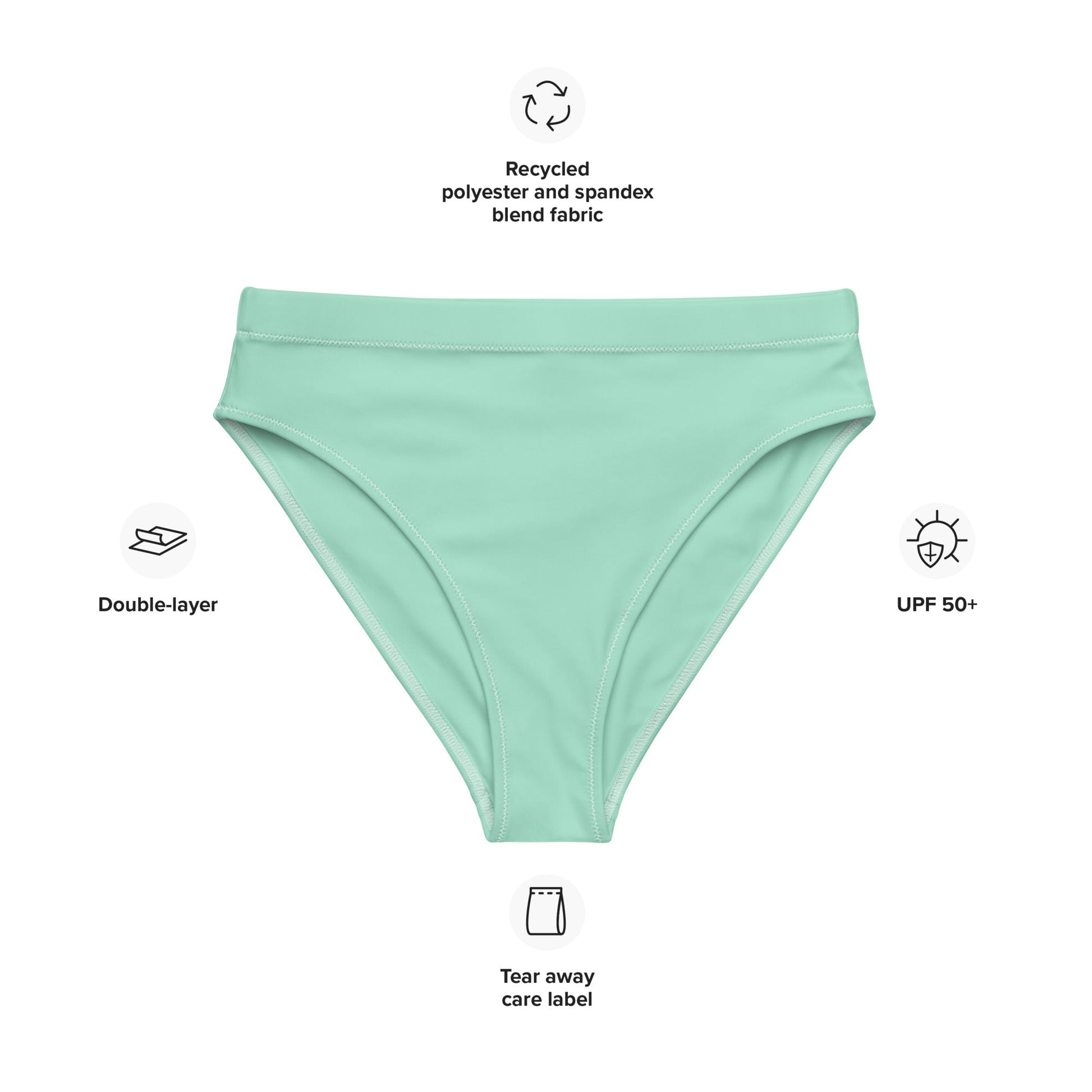 Eco - Lux High Waisted Bikini Bottom in Mint - Saltwater Bodega