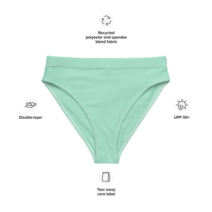 Eco - Lux High Waisted Bikini Bottom in Mint - Saltwater Bodega