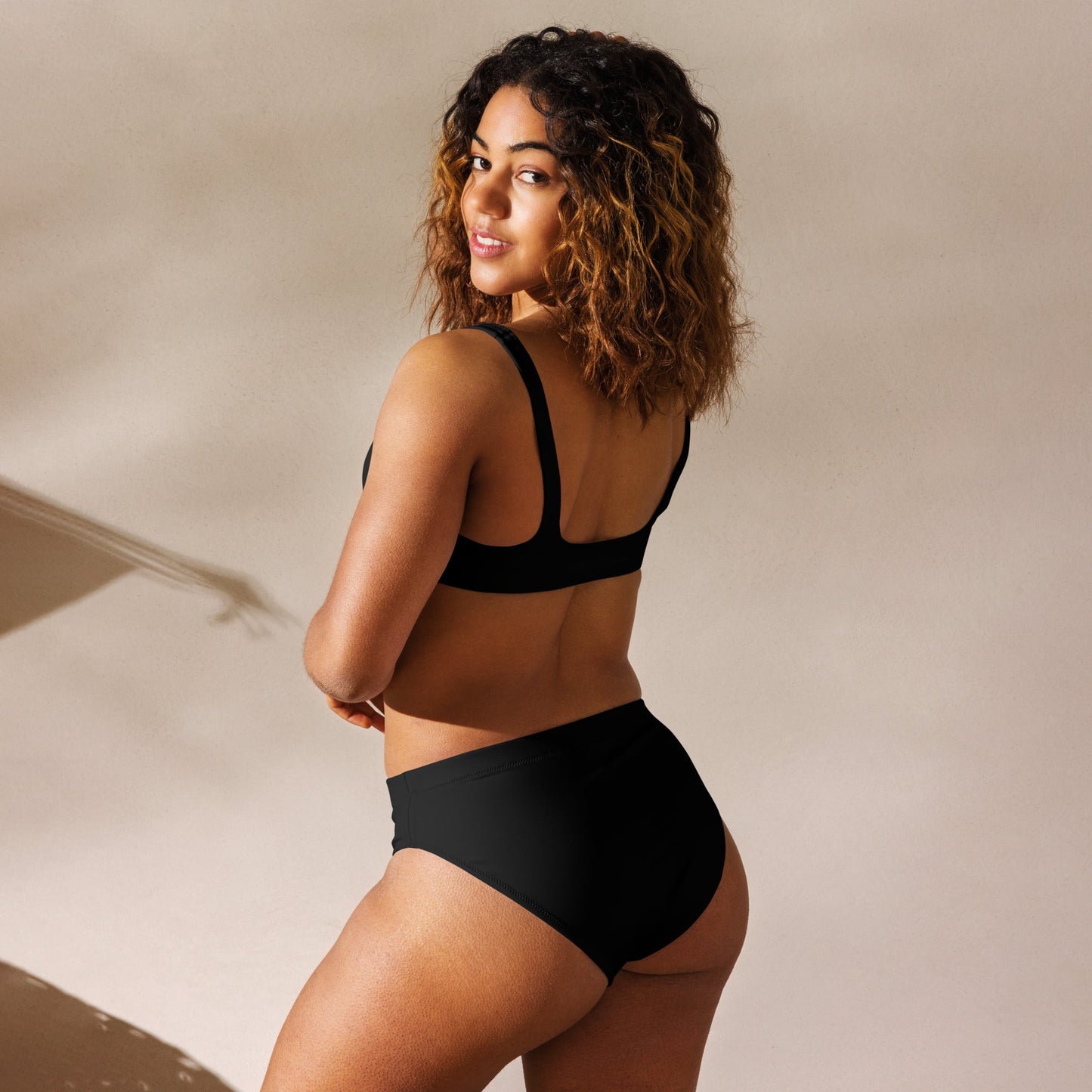 Eco - Lux High Waisted Bikini in Black - Saltwater Bodega