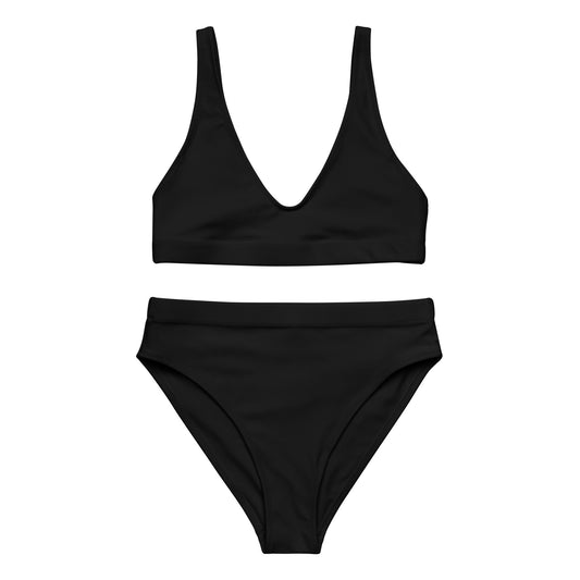 Eco - Lux High Waisted Bikini in Black - Saltwater Bodega