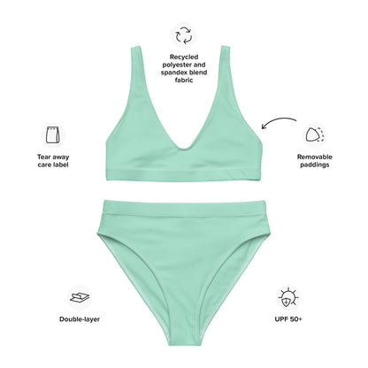 Eco - Lux High Waisted Bikini in Mint - Saltwater Bodega