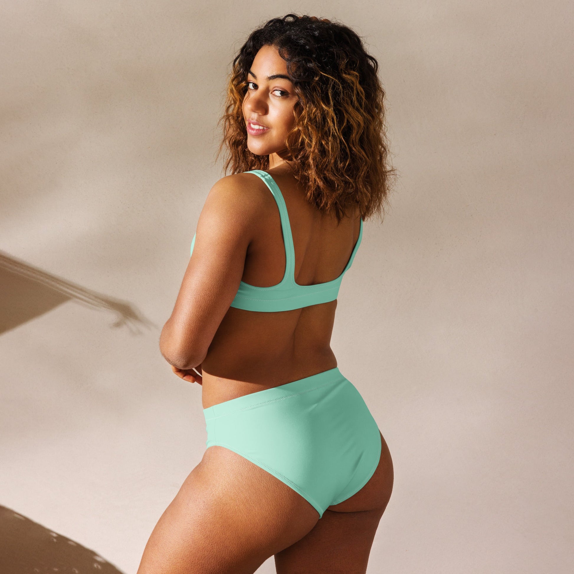 Eco - Lux High Waisted Bikini in Mint - Saltwater Bodega