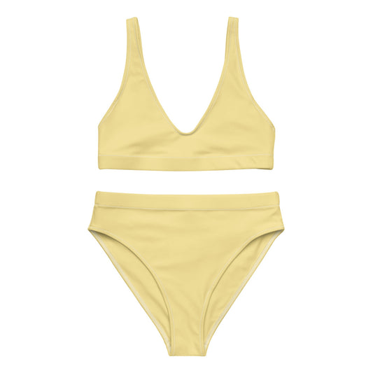 Eco - Lux High Waisted Bikini in Pastel Yellow - Saltwater Bodega
