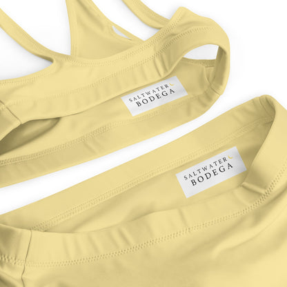 Eco - Lux High Waisted Bikini in Pastel Yellow - Saltwater Bodega