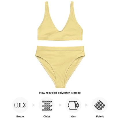 Eco - Lux High Waisted Bikini in Pastel Yellow - Saltwater Bodega