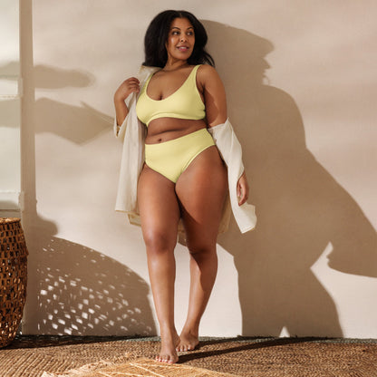 Eco - Lux High Waisted Bikini in Pastel Yellow - Saltwater Bodega