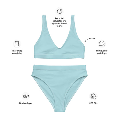 Eco - Lux High Waisted Bikini in Powder Blue - Saltwater Bodega