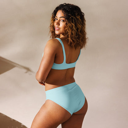Eco - Lux High Waisted Bikini in Powder Blue - Saltwater Bodega