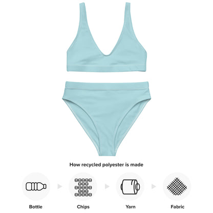 Eco - Lux High Waisted Bikini in Powder Blue - Saltwater Bodega