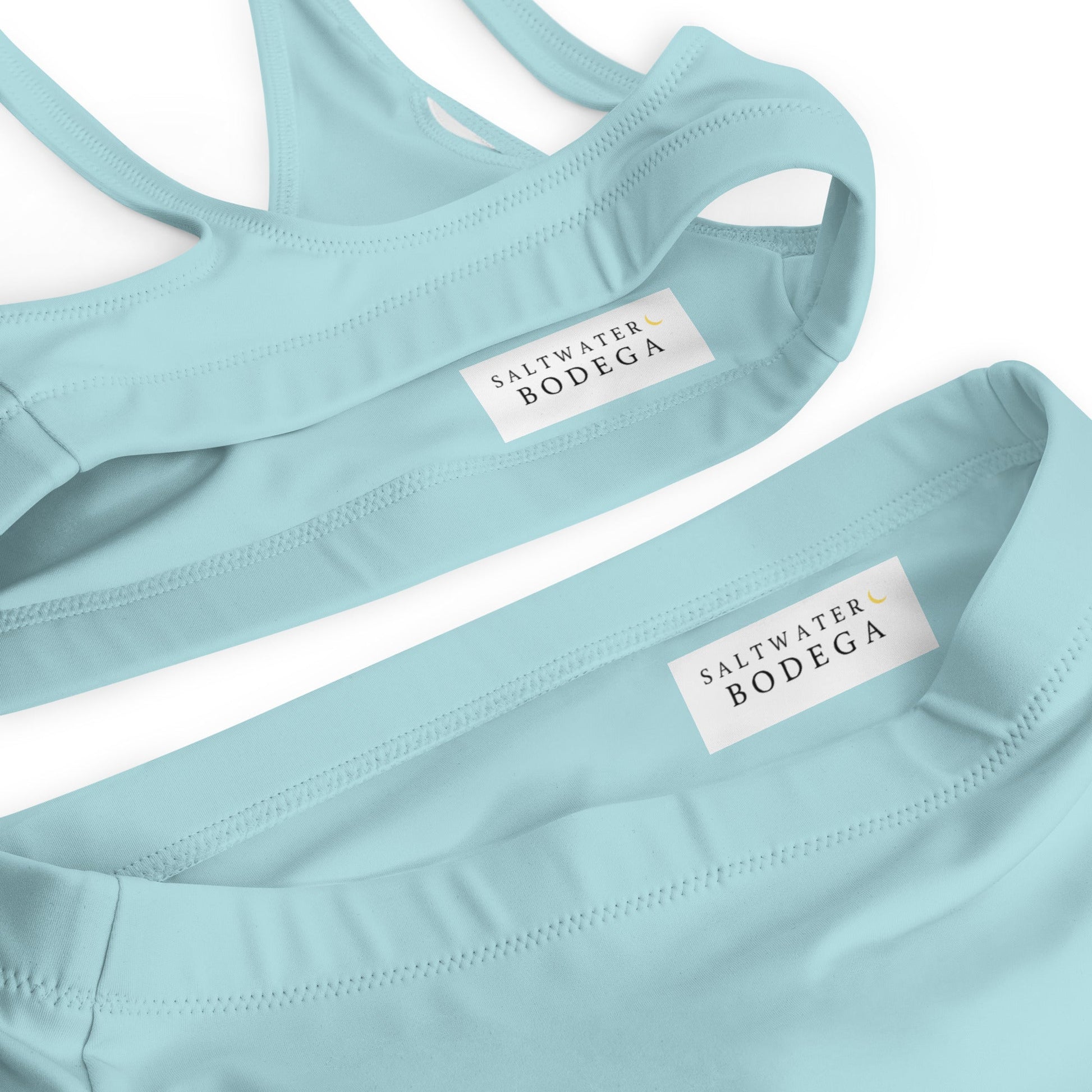Eco - Lux High Waisted Bikini in Powder Blue - Saltwater Bodega