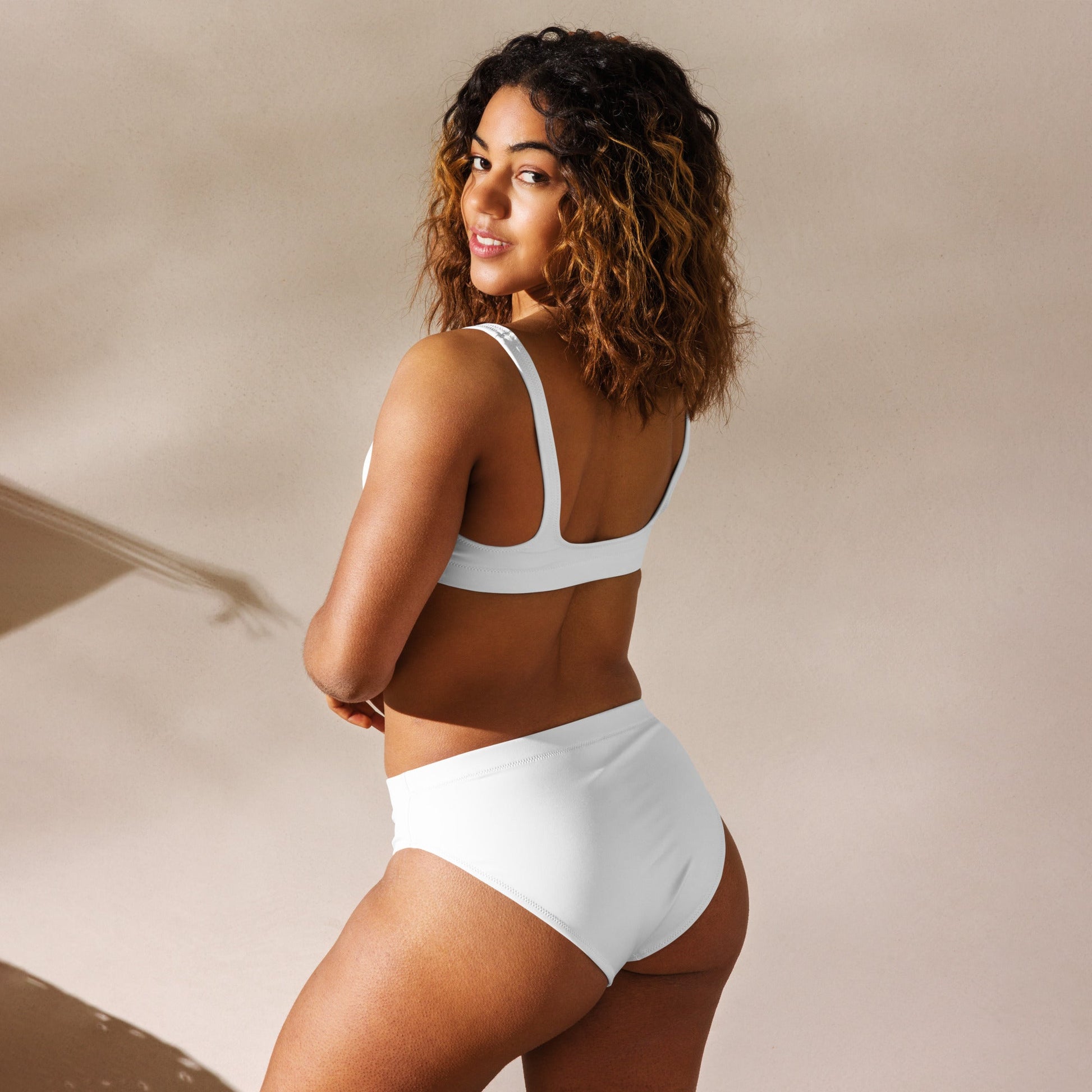 Eco - Lux High Waisted Bikini in White - Saltwater Bodega