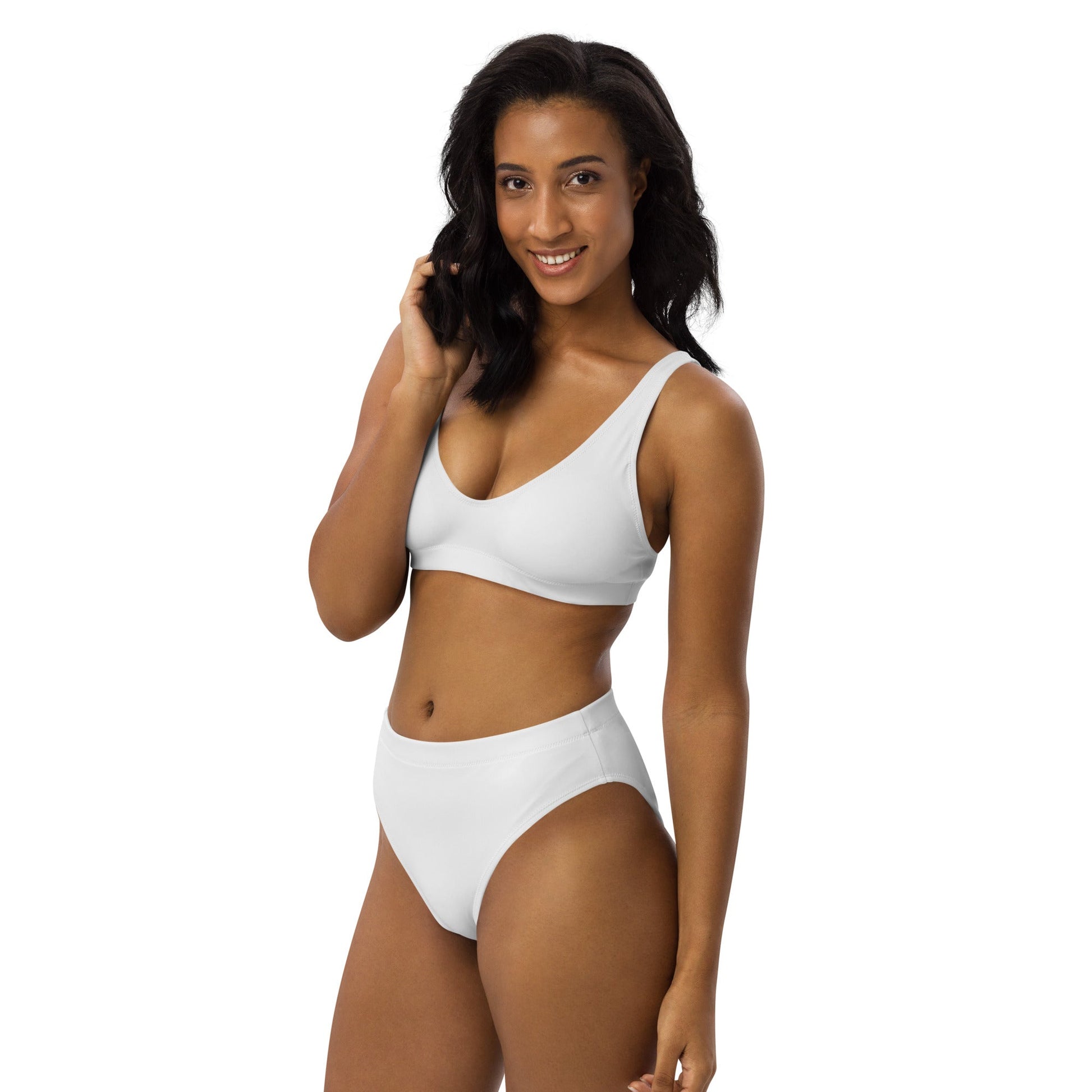 Eco - Lux High Waisted Bikini in White - Saltwater Bodega