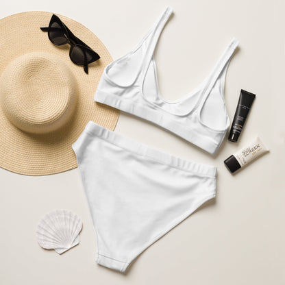 Eco - Lux High Waisted Bikini in White - Saltwater Bodega