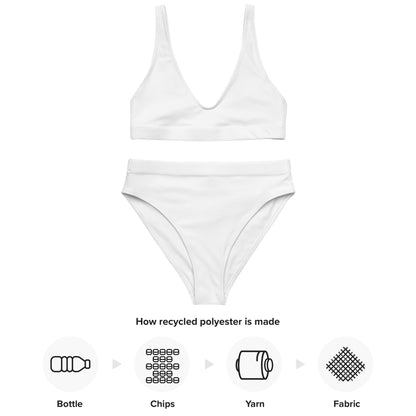 Eco - Lux High Waisted Bikini in White - Saltwater Bodega