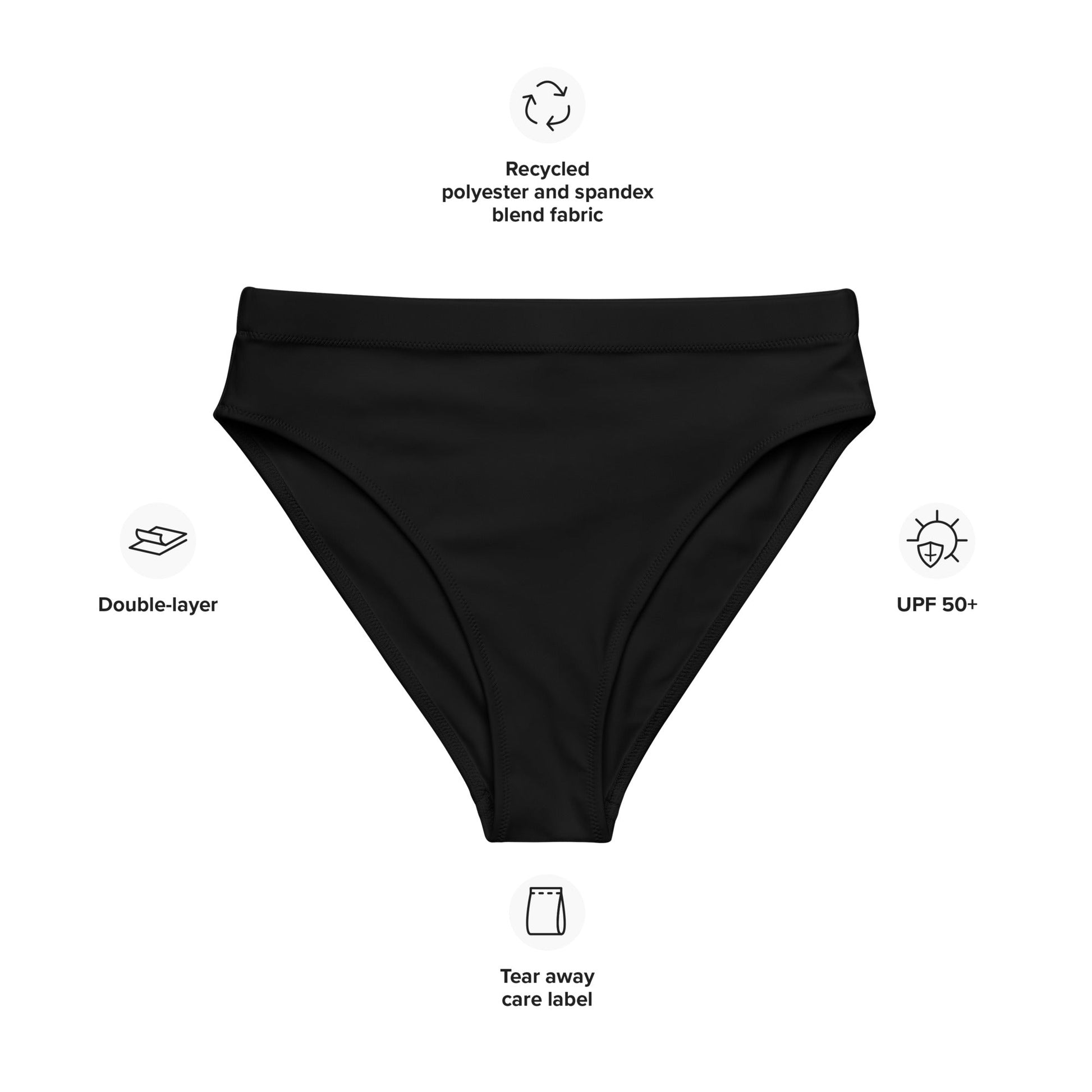 Eco - Lux High Waisted Bikini Top in Black - Saltwater Bodega