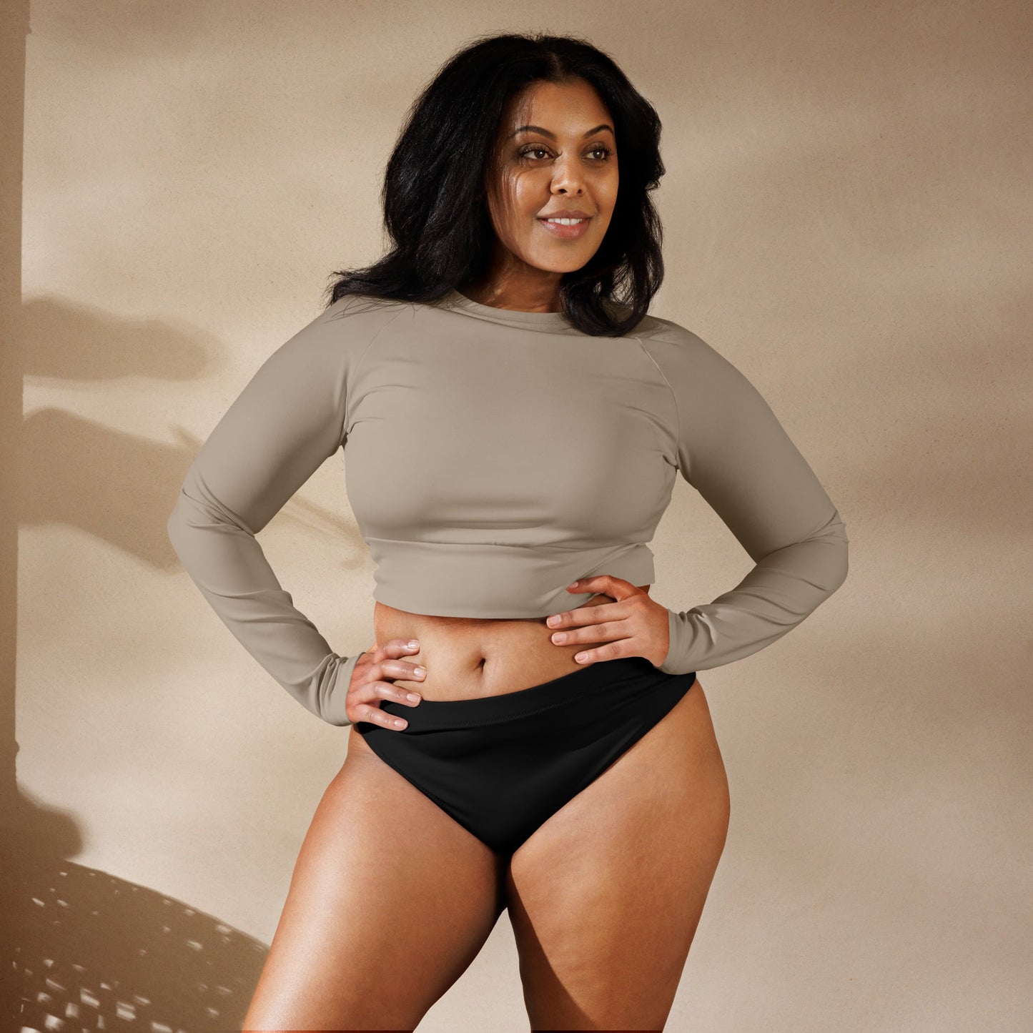 Eco - Lux High Waisted Bikini Top in Black - Saltwater Bodega