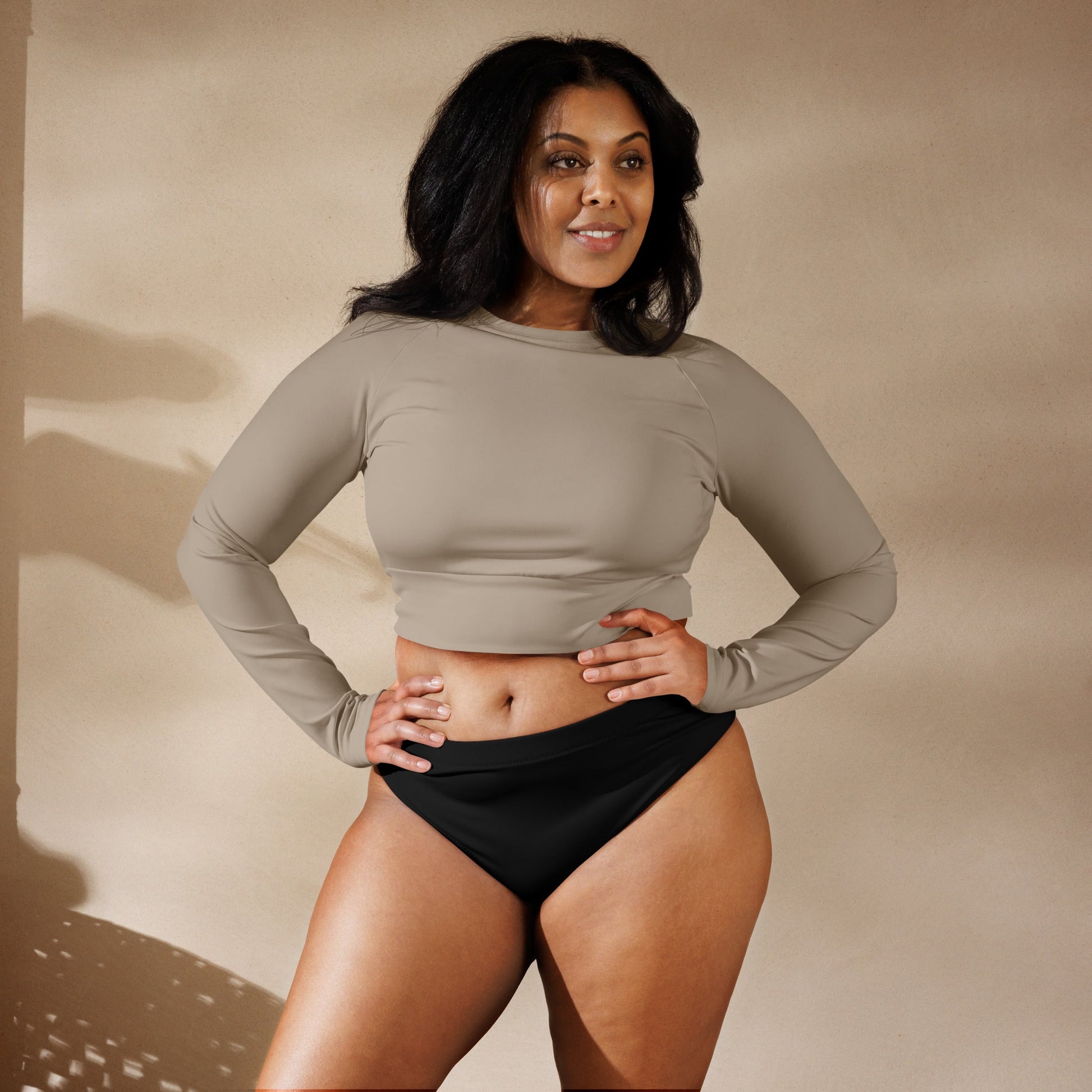 Eco - Lux High Waisted Bikini Top in Black - Saltwater Bodega