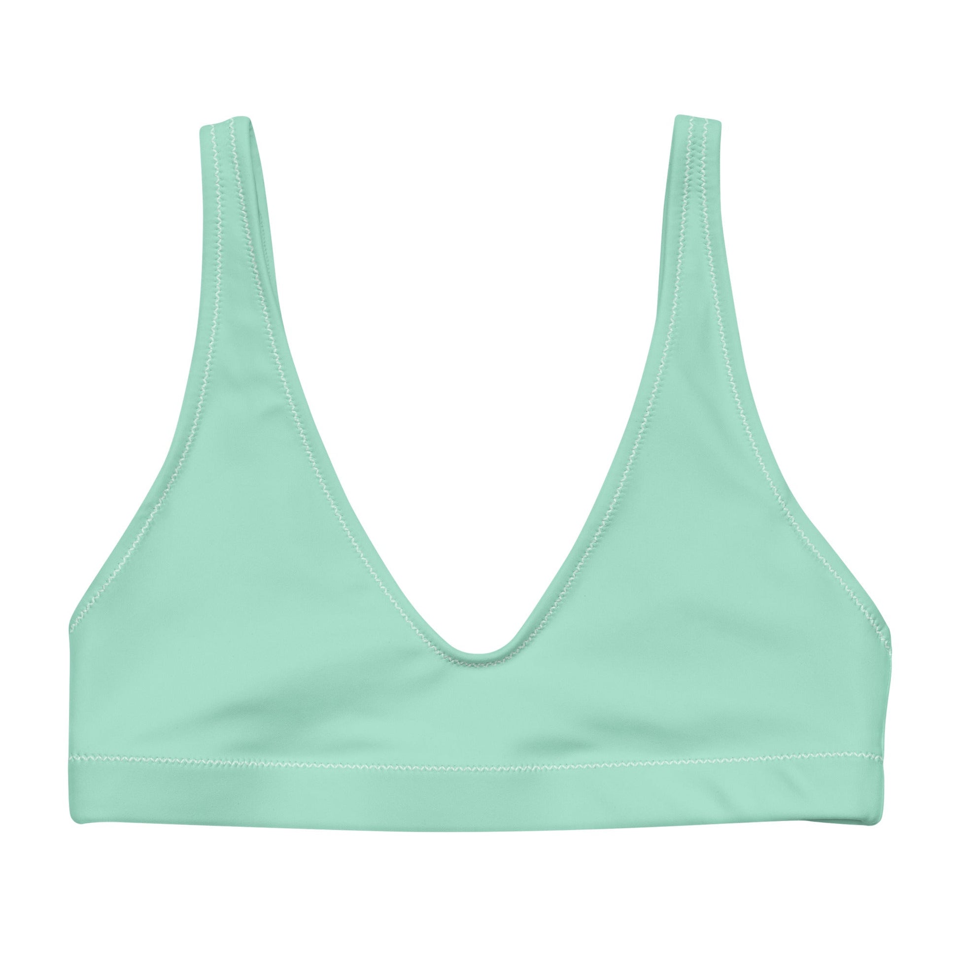 Eco - Lux High Waisted Bikini Top in Mint - Saltwater Bodega
