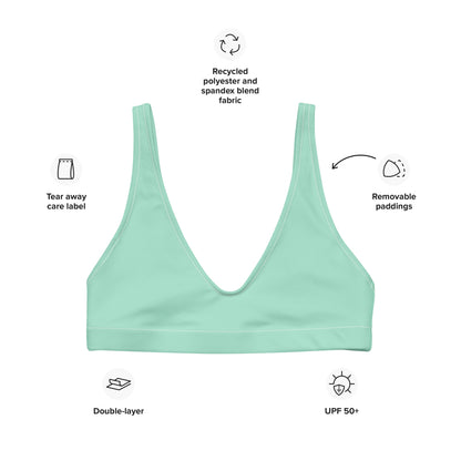 Eco - Lux High Waisted Bikini Top in Mint - Saltwater Bodega
