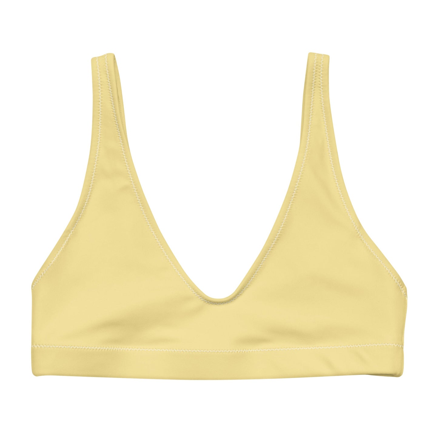 Eco - Lux High Waisted Bikini Top in Pastel Yellow - Saltwater Bodega