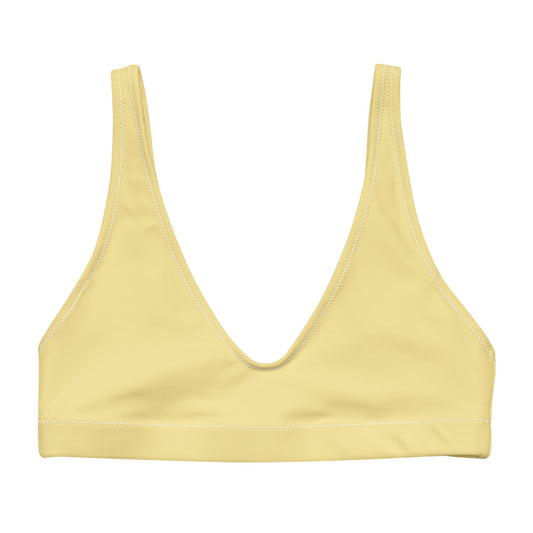 Eco - Lux High Waisted Bikini Top in Pastel Yellow - Saltwater Bodega