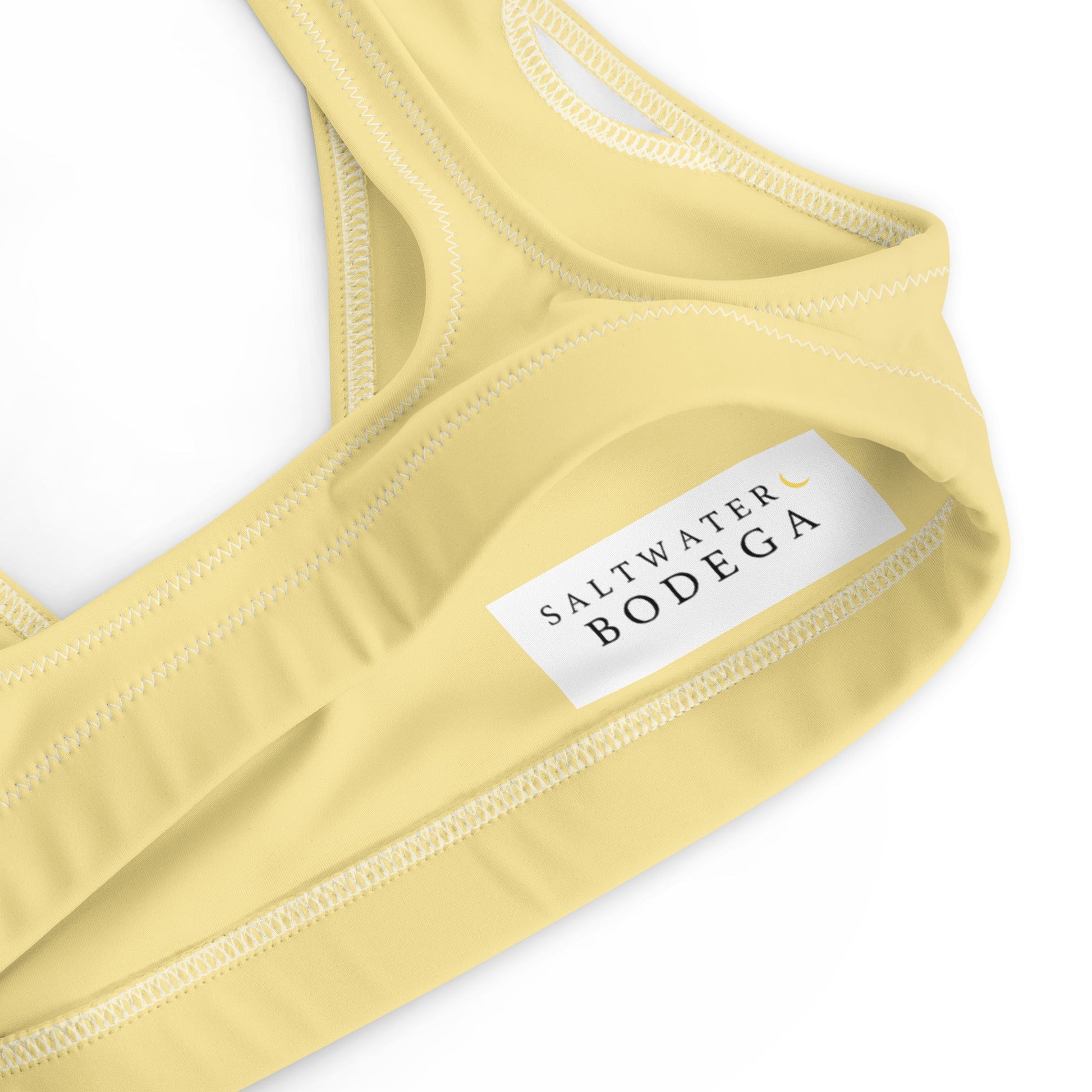 Eco - Lux High Waisted Bikini Top in Pastel Yellow - Saltwater Bodega