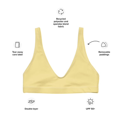 Eco - Lux High Waisted Bikini Top in Pastel Yellow - Saltwater Bodega