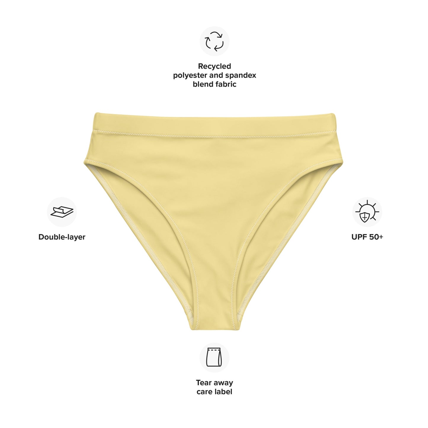 Eco - Lux High Waisted Bikini Top in Pastel Yellow - Saltwater Bodega