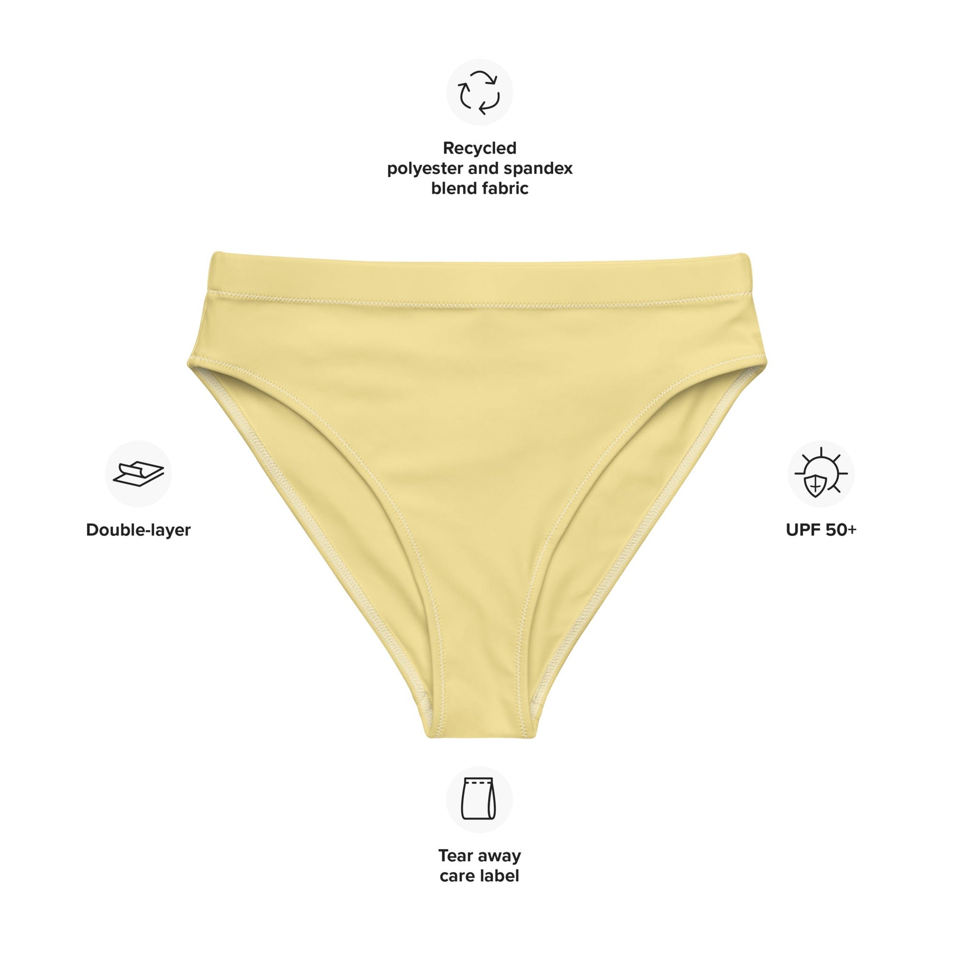 Eco - Lux High Waisted Bikini Top in Pastel Yellow - Saltwater Bodega
