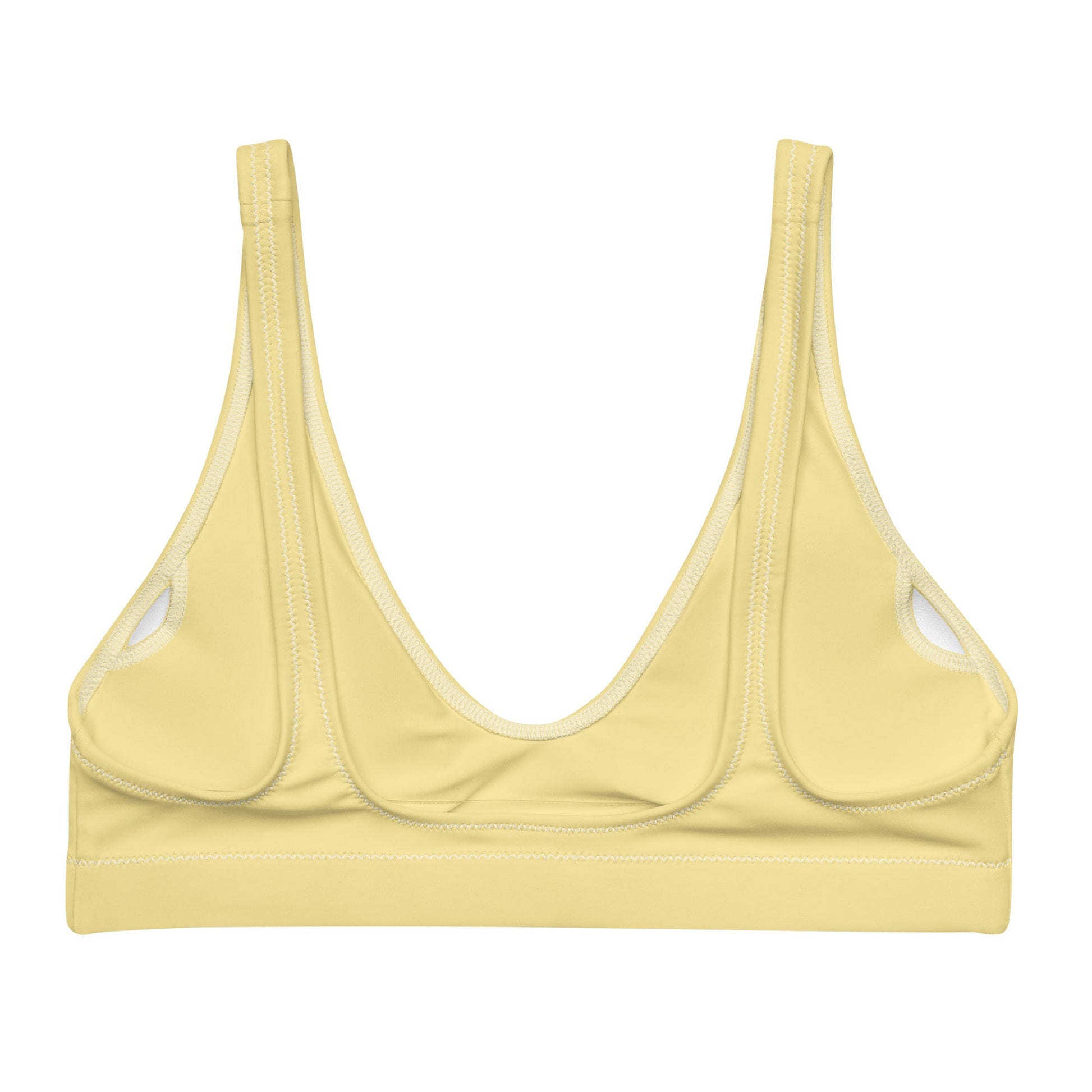 Eco - Lux High Waisted Bikini Top in Pastel Yellow - Saltwater Bodega