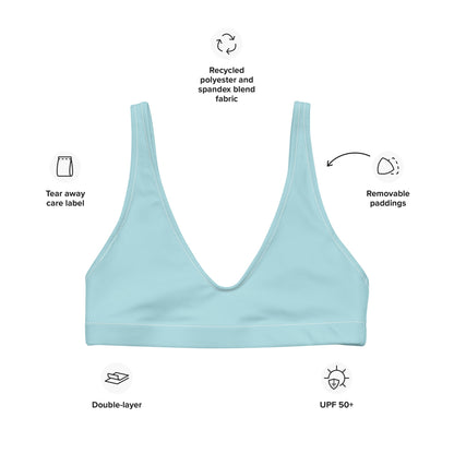 Eco - Lux High Waisted Bikini Top in Powder Blue - Saltwater Bodega