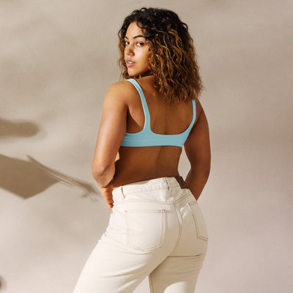 Eco - Lux High Waisted Bikini Top in Powder Blue - Saltwater Bodega