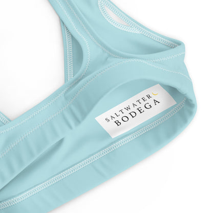 Eco - Lux High Waisted Bikini Top in Powder Blue - Saltwater Bodega