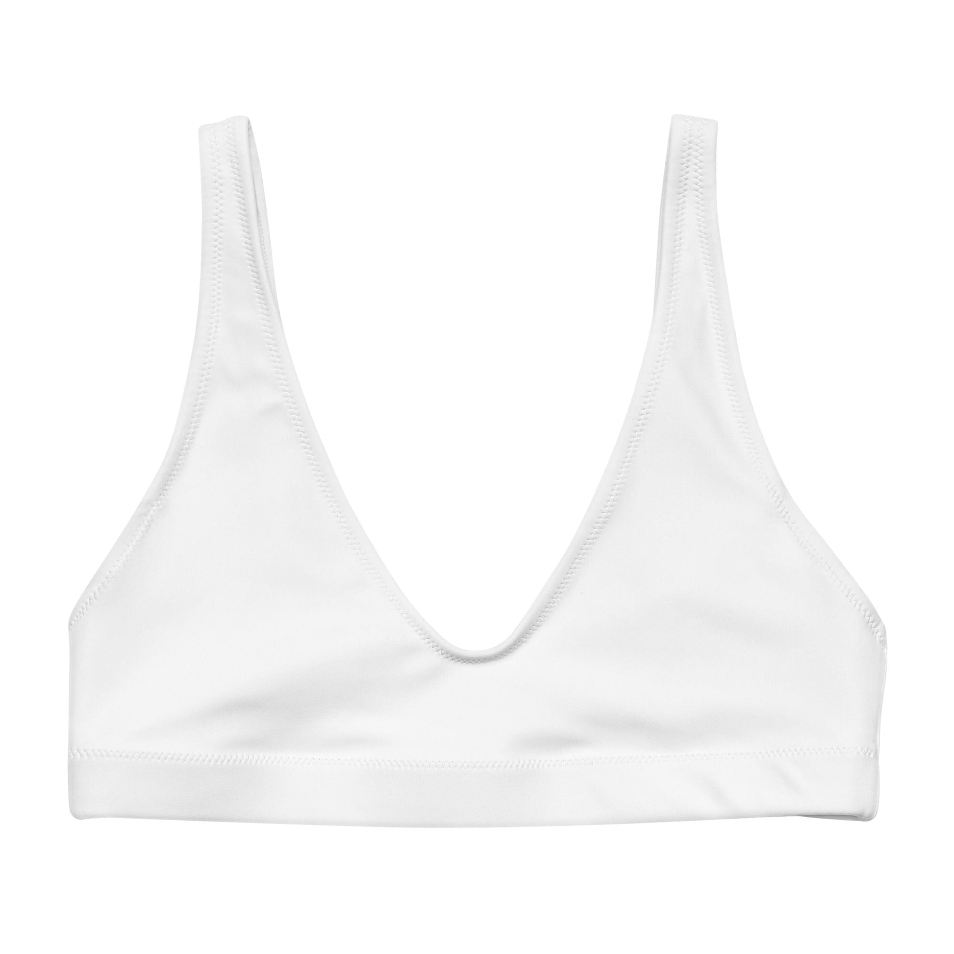 Eco - Lux High Waisted Bikini Top in White - Saltwater Bodega